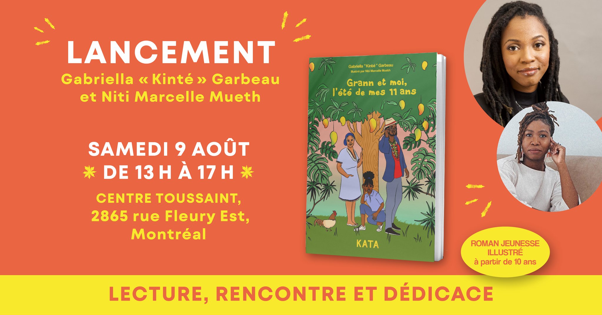 Lancement de Grann et moi, l'été de mes 11 ans - par Gabriella Garbeau - Karibu Montreal Librarie Racine